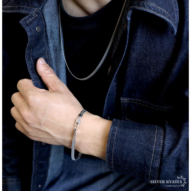 925 六字真言 チェーンブレスレット [bs182]