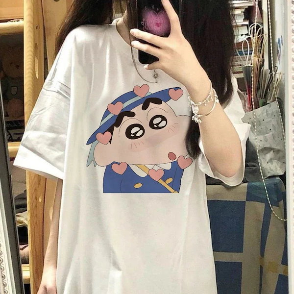 Qoo10] かわいい漫画愛クレヨンしんちゃんtシャツ