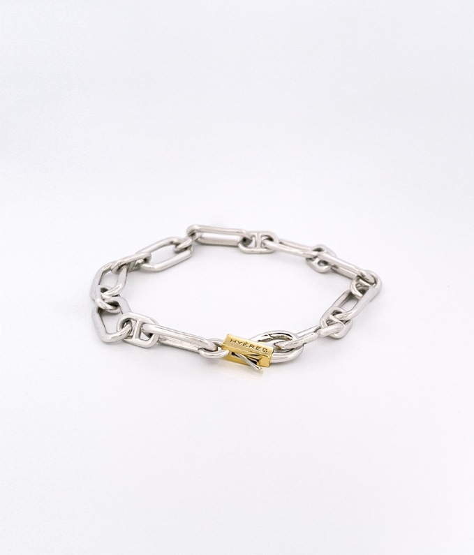 【HYERES LOR】Noailles silver link chain bracelet M Silver BTS V 着用☆HYERES LOR☆NOAILLES SILVER LINK CHAIN BRACELET