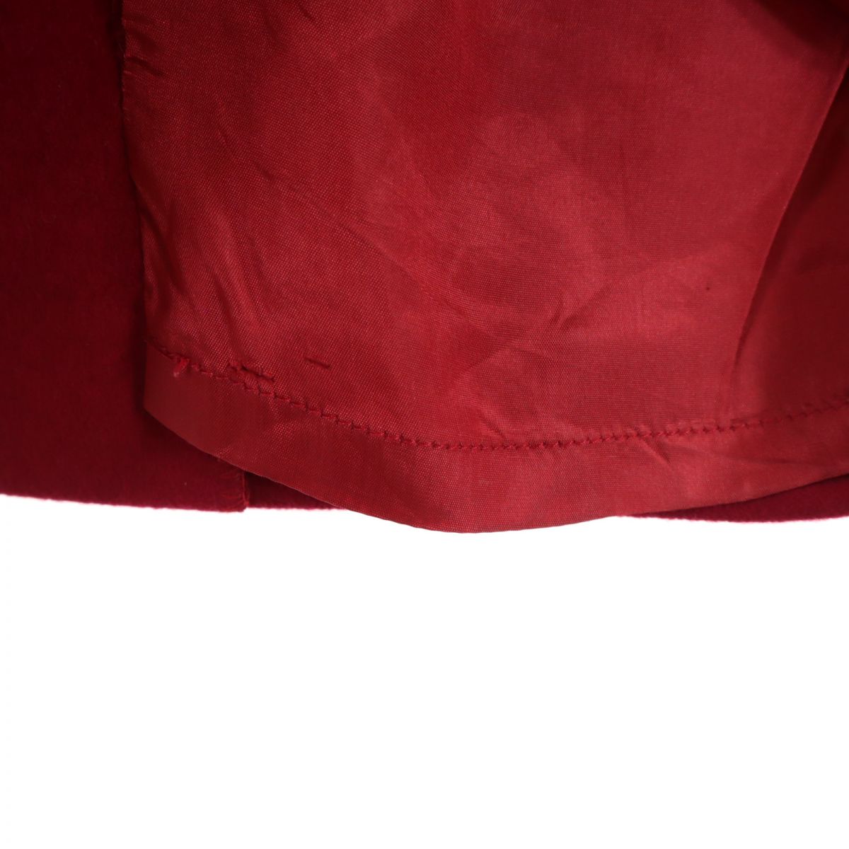 ウールブレンド ミディ丈 台形 スカート 38 赤 レディース