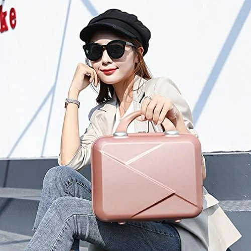 ミニスーツケースミニバッグ かわいい 機内持ち込み可 軽量 丈夫 静音 メイクケース ハンドバッグ 化粧品ボックス 大容量 14インチスーツケース 防水 携帯便利 出張 旅行 ミニトランク