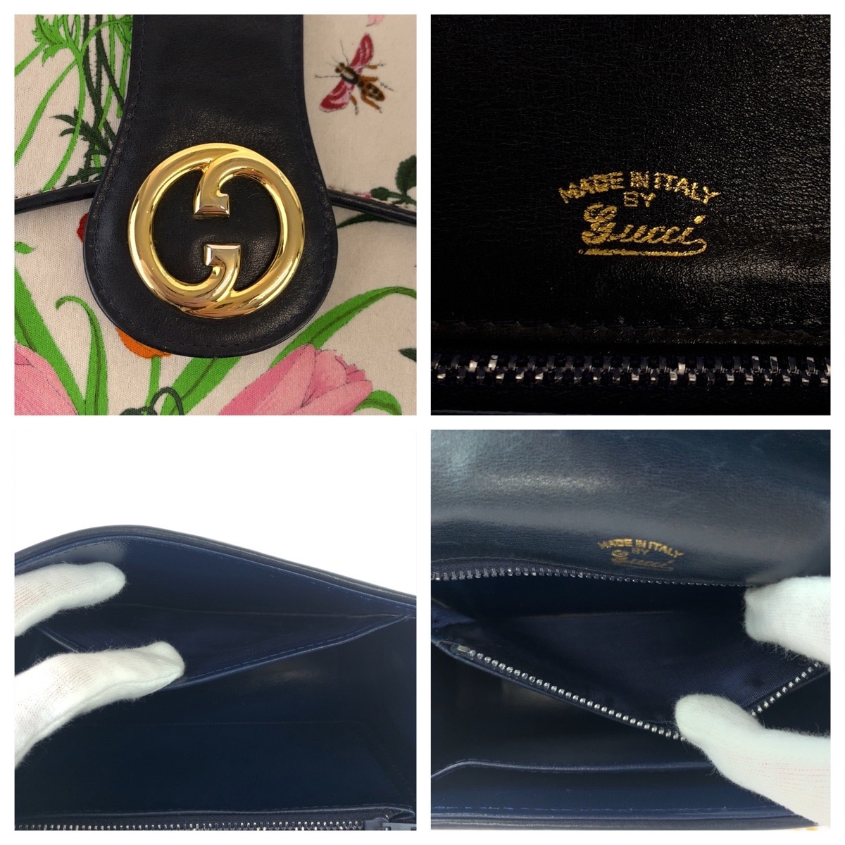 希少 ヴィンテージ オールドグッチ フローラ インターロッキングG ビットチェーン マルチカラー ホワイト 白 ゴールド金具 キャンバス レザー ショルダーバッグ 肩掛け レディース 406509