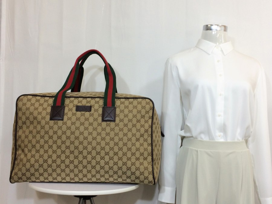 ボストンバッグ GG キャンバス シェリー ブラウン 【中古品】 ボストンバッグ GG キャンバス シェリー ブラウン 【中古品】