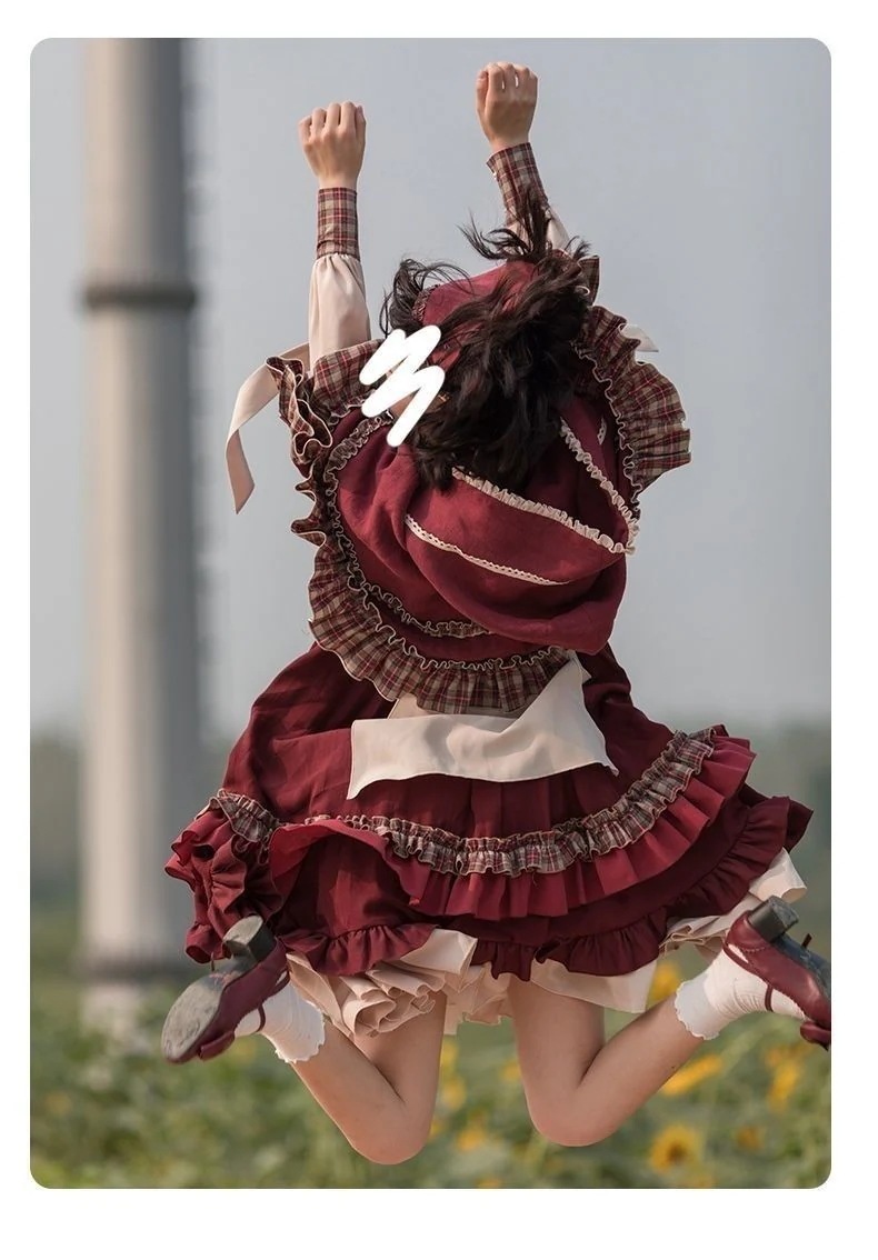 人気 ロリータ 可愛い赤ずきん四季用ワンピースセットビッグコードコスプレ