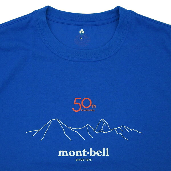 モンベル Tシャツ 半袖 メンズ レディース ブルー 50th WIC.T サミッツ RM1114003BL mont-bell モンベル Tシャツ 半袖 メンズ レディース ブルー 50th WIC.T サミッツ RM1114003BL mont-bell