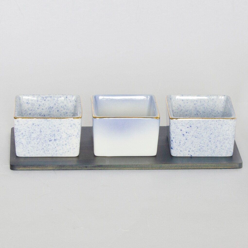 藍染杉コースター＆ 3種盛り コバルトセット