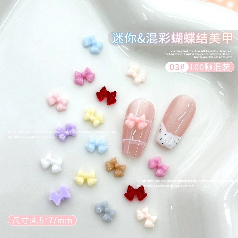 【10点セット】50%FF!!!100 つぶ 粒 そう 装 ミニリボン しんさく 新作 ネイルキャンディー しょく 色 ドーパミン じゅし 樹脂 リボン こんしょく 混色 ネイルアクセサリー ネイルパ