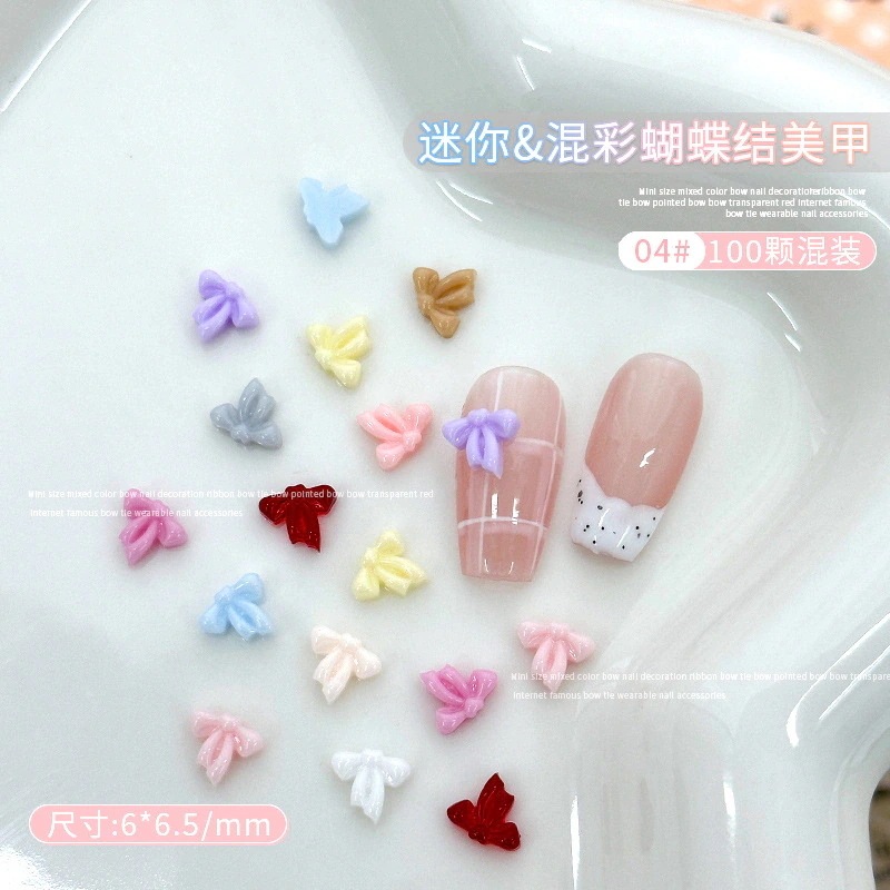 【10点セット】50%FF!!!100 つぶ 粒 そう 装 ミニリボン しんさく 新作 ネイルキャンディー しょく 色 ドーパミン じゅし 樹脂 リボン こんしょく 混色 ネイルアクセサリー ネイルパ