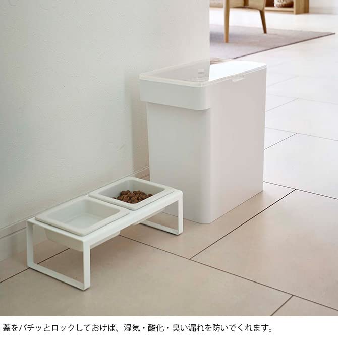 山崎実業(Yamazaki) 密閉 ペットフードストッカー 6.5ｋｇ 計量カップ付 ブラック 約W30.7×D19.7×H31.2 タワー フードストッカー 保存容器 5616