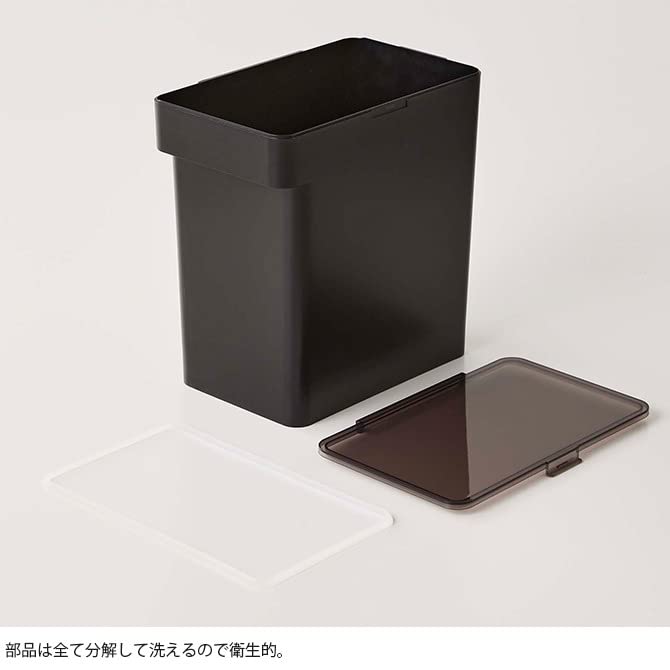山崎実業(Yamazaki) 密閉 ペットフードストッカー 6.5ｋｇ 計量カップ付 ブラック 約W30.7×D19.7×H31.2 タワー フードストッカー 保存容器 5616