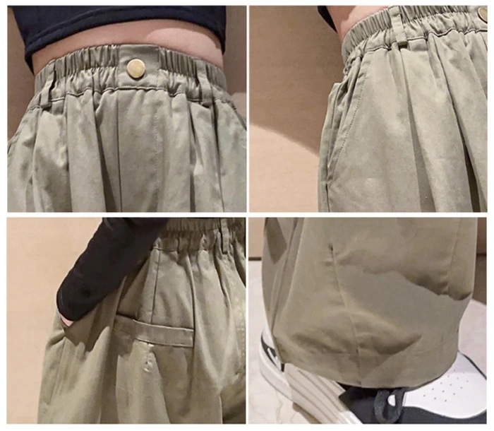 子供服 セットアップ キッズ 女の子 秋服 新品 上下セット ジュニア服 普段着 通学着 運動着 長袖 立ち襟 トップス 長ズボン ワイドパンツ ガールズ カジュアル 春秋 新品 ファッション ブラッ