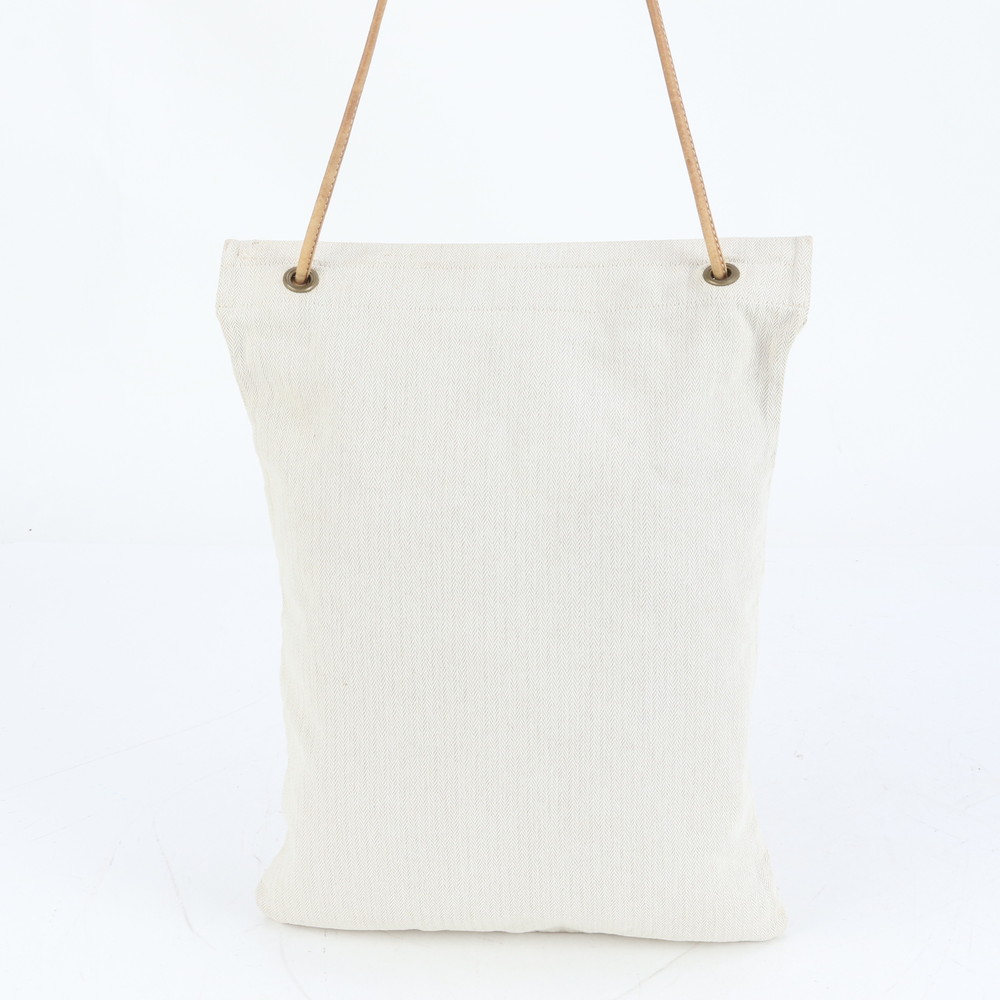 美品 アリーヌ GM トワルシェブロン レザー×キャンバス ショルダーバッグ 肩掛け トート ハンド A4 レディース RRE CQ37-10 中古