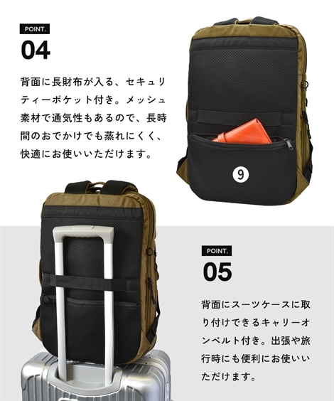 リュック・デイパック fulcro フルクロ Co-work 16ポケットはっ水多機能バックパック A4対応・PC収納