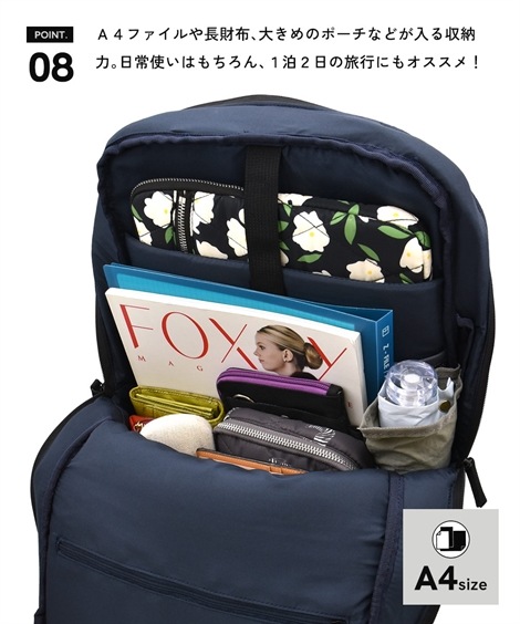 リュック・デイパック fulcro フルクロ Co-work 16ポケットはっ水多機能バックパック A4対応・PC収納