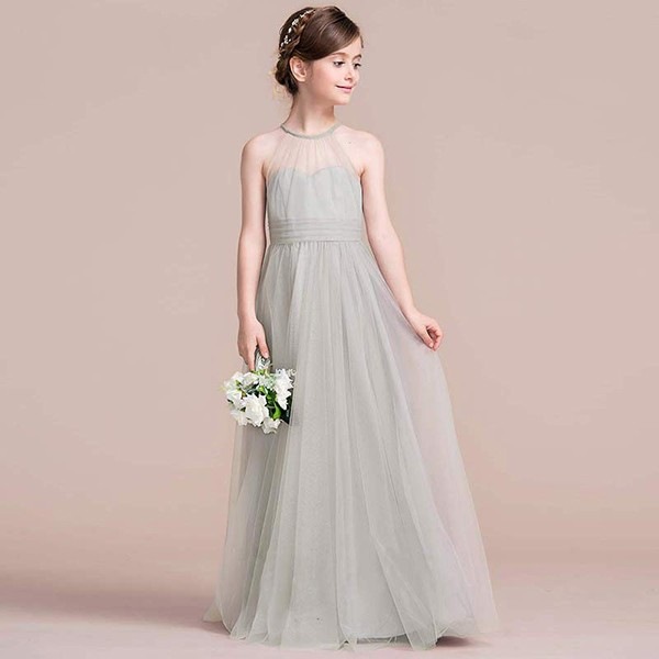 ピアノ発表会 ドレス 中学生 160 ワンピース キッズ 女の子 キッズドレス ハイネック ホルター ネック ノースリーブ 子供服 パーティー ロング丈 子供ドレス 演奏会 フラワーガール ベールガー