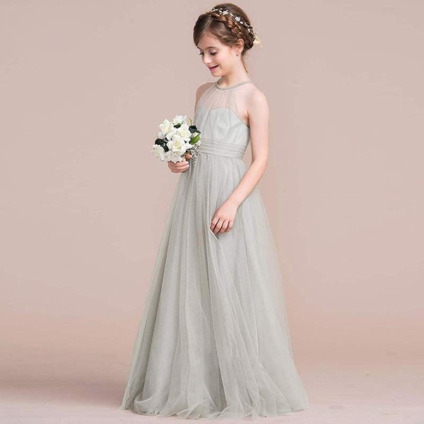 ピアノ発表会 ドレス 中学生 160 ワンピース キッズ 女の子 キッズドレス ハイネック ホルター ネック ノースリーブ 子供服 パーティー ロング丈 子供ドレス 演奏会 フラワーガール ベールガー