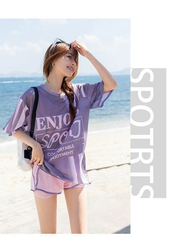 タンキニ水着 スポーツ風 一体型の三点セット 服みたいな レディース セクシー シンプル ワイヤーなし パッド付 写真映え 撮影用 海 夏 サマー プール リゾート かわいい 旅行 温泉 大人 df0