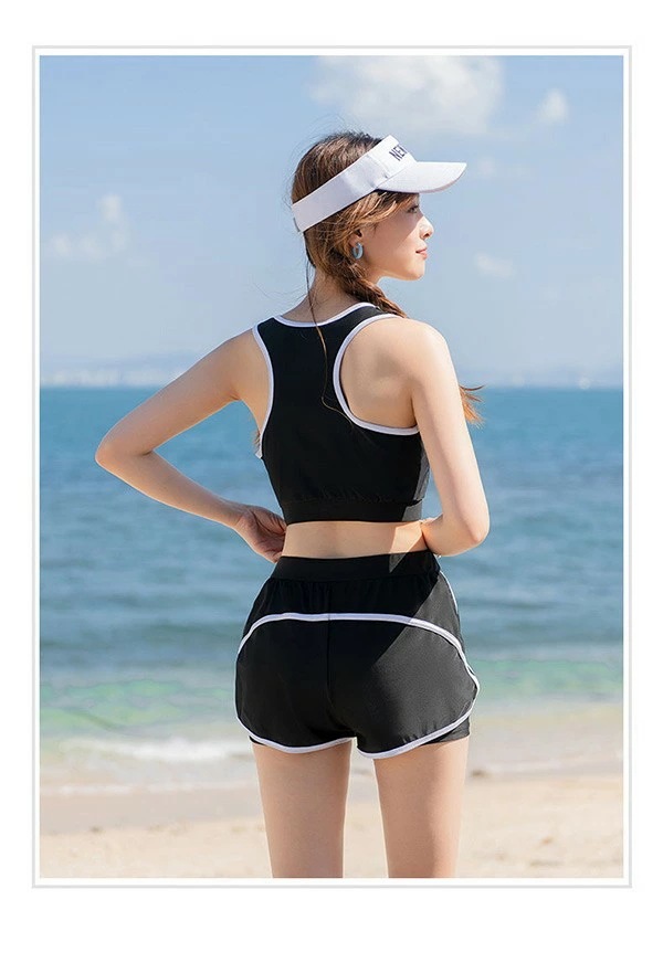 タンキニ水着 スポーツ風 一体型の三点セット 服みたいな レディース セクシー シンプル ワイヤーなし パッド付 写真映え 撮影用 海 夏 サマー プール リゾート かわいい 旅行 温泉 大人 df0