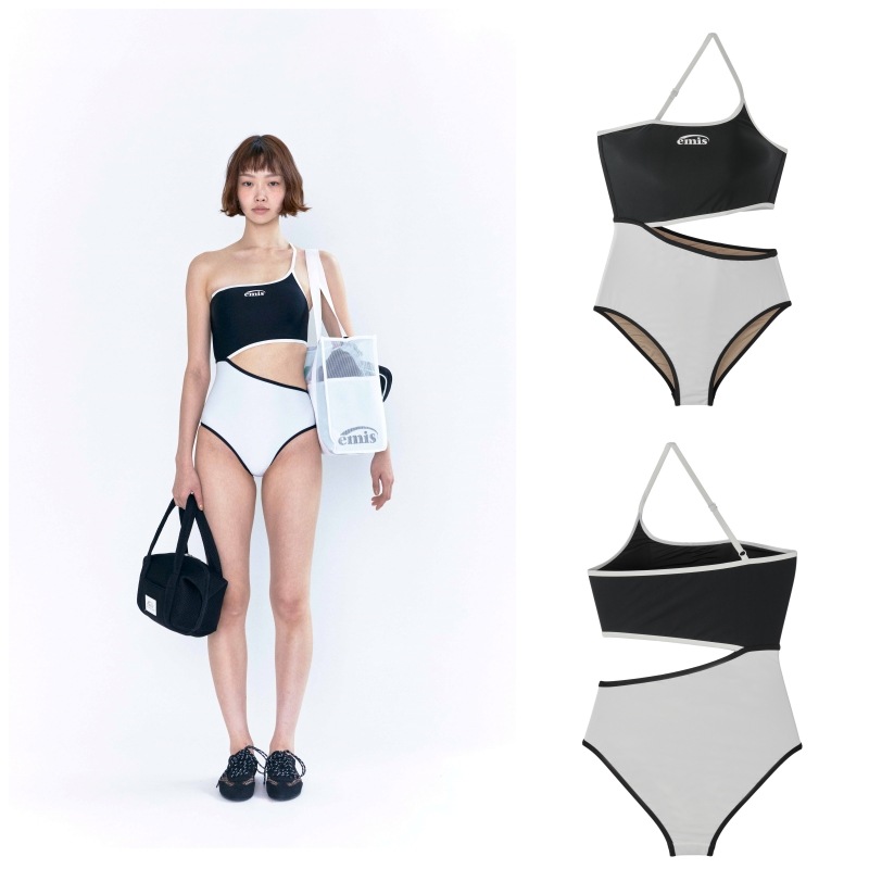 EMIS】 LOGO CUT-OUT SWIMSUIT : 3COLORS