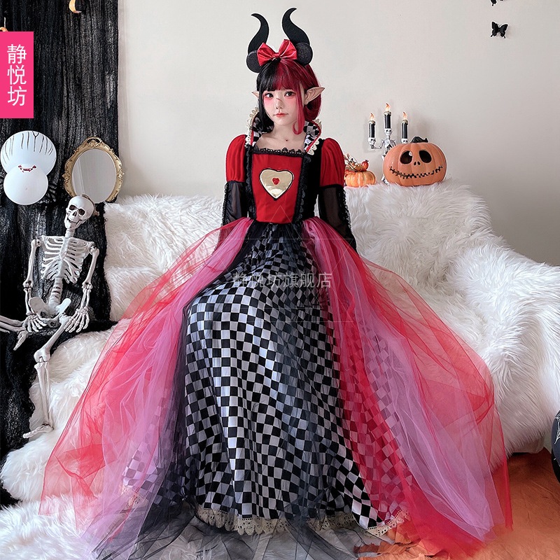 【即納】ハロウィンコスプレアリス童话演出衣装ハート女王cos服魔女ロングスカート 【即納】ハロウィンコスプレアリス童话演出衣装ハート女王cos服魔女ロングスカート