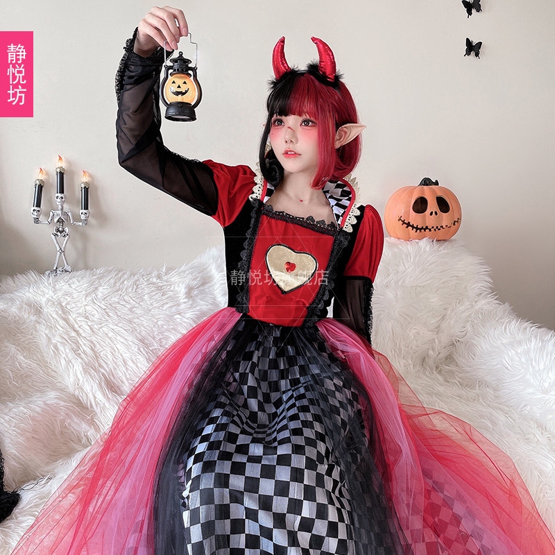 【即納】ハロウィンコスプレアリス童话演出衣装ハート女王cos服魔女ロングスカート 【即納】ハロウィンコスプレアリス童话演出衣装ハート女王cos服魔女ロングスカート