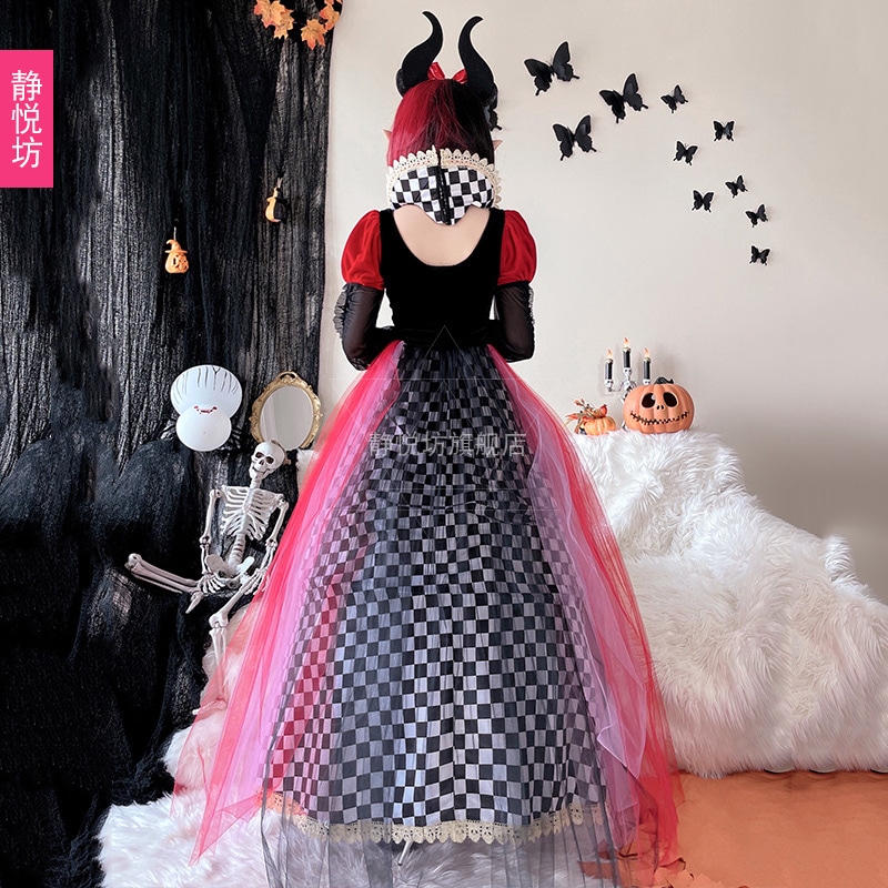 【即納】ハロウィンコスプレアリス童话演出衣装ハート女王cos服魔女ロングスカート 【即納】ハロウィンコスプレアリス童话演出衣装ハート女王cos服魔女ロングスカート