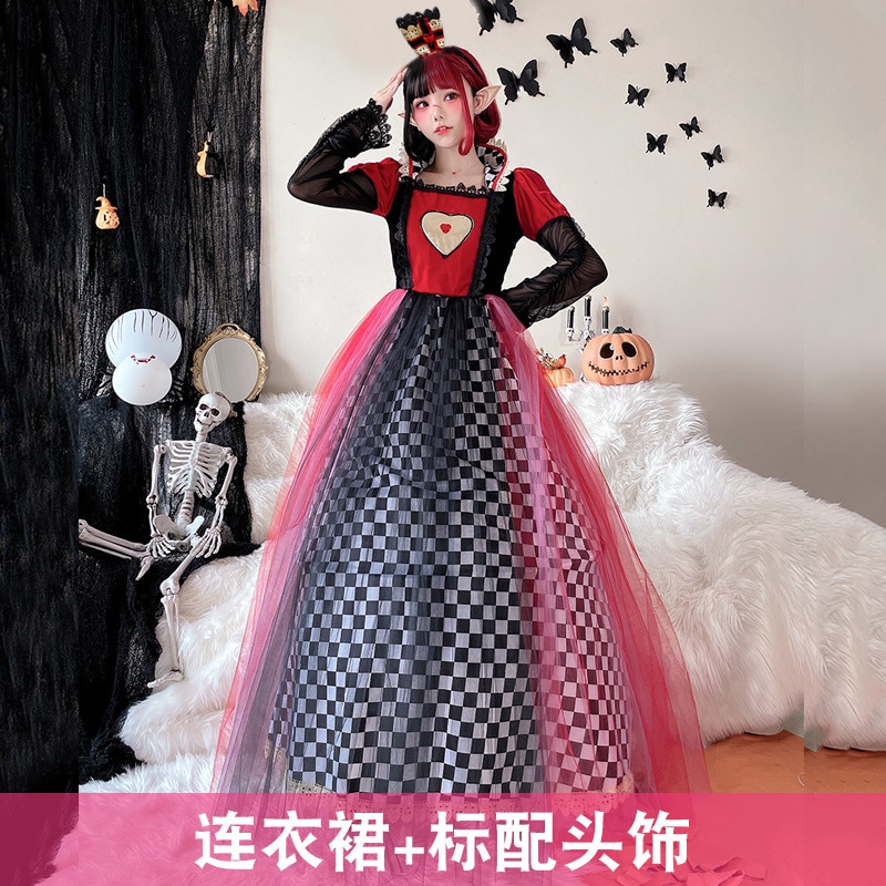 【即納】ハロウィンコスプレアリス童话演出衣装ハート女王cos服魔女ロングスカート 【即納】ハロウィンコスプレアリス童话演出衣装ハート女王cos服魔女ロングスカート