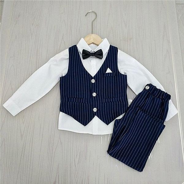 即日発送フォーマルスーツ 男の子 スーツ キッズ 子供服 4点セット 上下セット セットアップ Yシャツ ロングパンツ リボン ベスト 長袖 秋 冬 卒業式 発表会 子供フォーマル