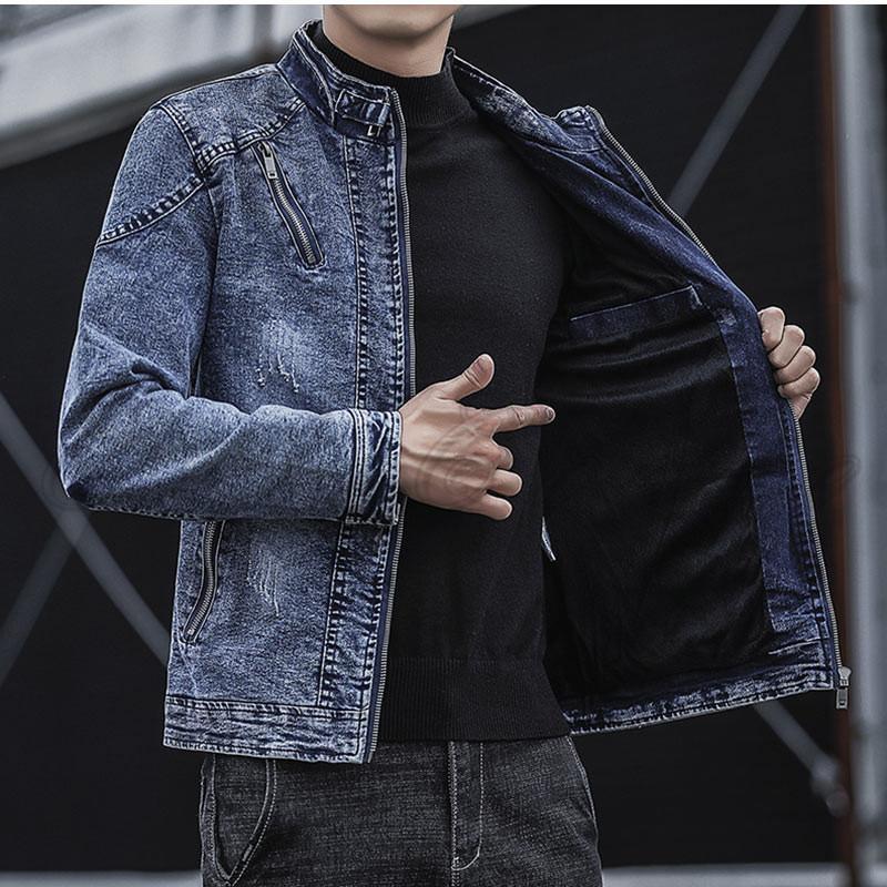 かっこいい メンズ ジージャン おしゃれ 秋冬 無地 ゆったり カジュアル デニムジャケット 長袖 大きいサイズ ボアなし/裏起毛 トップス 立ち襟 かっこいい メンズ ジージャン おしゃれ 秋冬 無地 ゆったり カジュアル デニムジャケット 長袖 大きいサイズ ボアなし/裏起毛 トップス 立ち襟