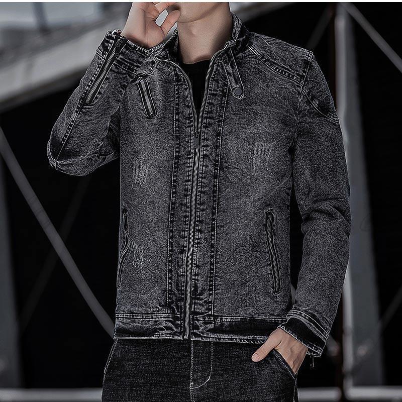 かっこいい メンズ ジージャン おしゃれ 秋冬 無地 ゆったり カジュアル デニムジャケット 長袖 大きいサイズ ボアなし/裏起毛 トップス 立ち襟 かっこいい メンズ ジージャン おしゃれ 秋冬 無地 ゆったり カジュアル デニムジャケット 長袖 大きいサイズ ボアなし/裏起毛 トップス 立ち襟