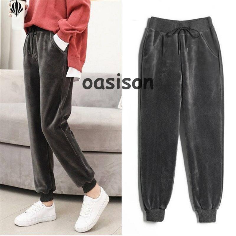 人気品超目玉ジョガーパンツレディーススウェットパンツ裏起毛裏ボアイージーパンツ防寒厚保温暖かい秋冬ウエストゴムもこもこスポーツ運動着