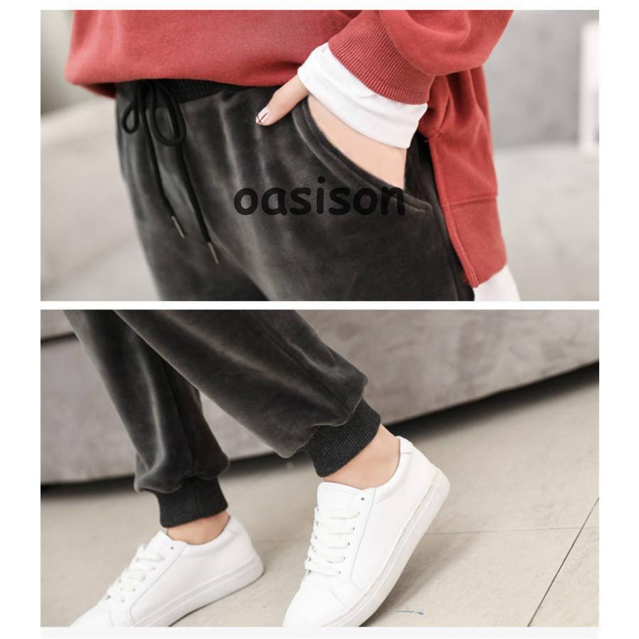 人気品超目玉ジョガーパンツレディーススウェットパンツ裏起毛裏ボアイージーパンツ防寒厚保温暖かい秋冬ウエストゴムもこもこスポーツ運動着