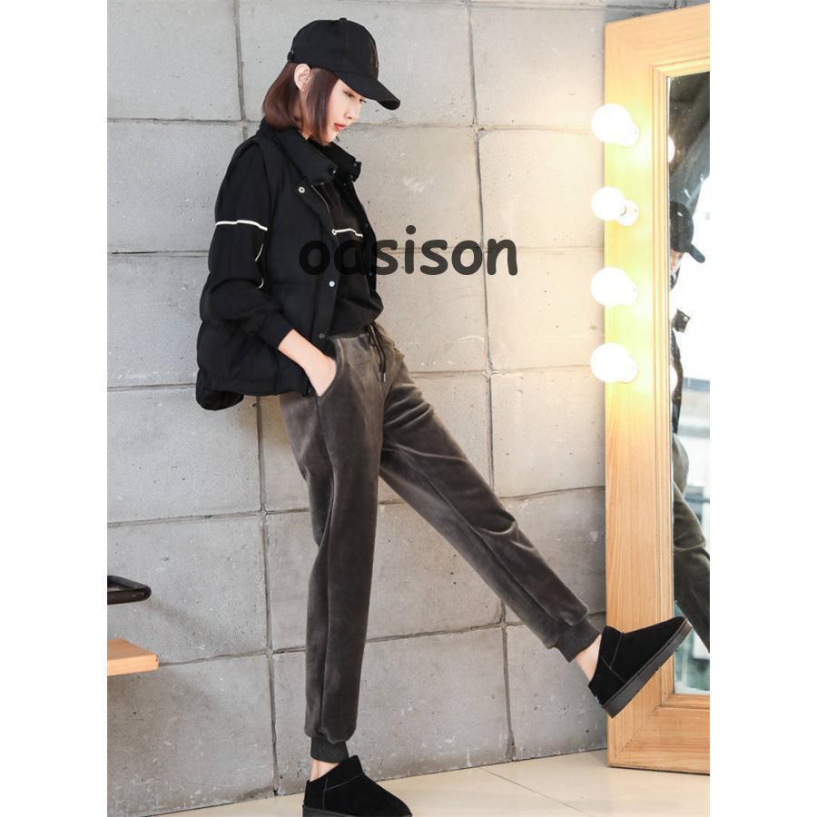 人気品超目玉ジョガーパンツレディーススウェットパンツ裏起毛裏ボアイージーパンツ防寒厚保温暖かい秋冬ウエストゴムもこもこスポーツ運動着