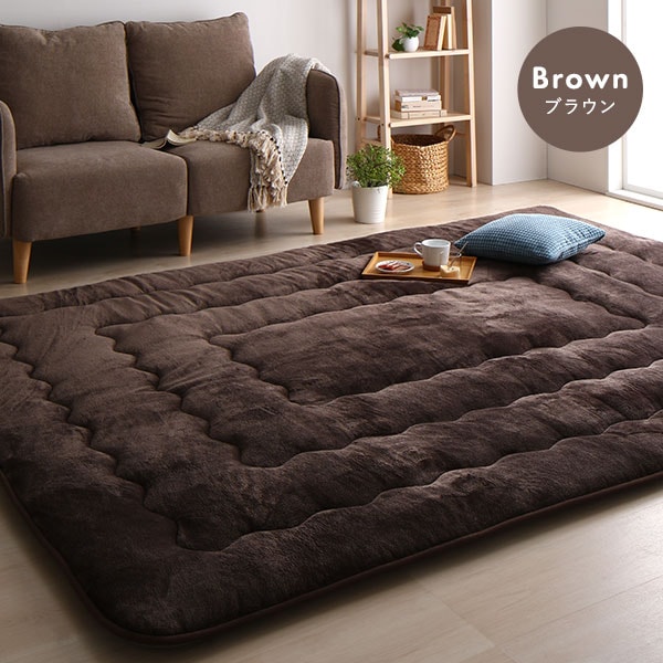 こたつ敷き布団 ラグ マット [ ベージュ 約190x260cm ] 長方形 床暖房対応 ホットカーペット対応 洗える 撥水 こたつ布団