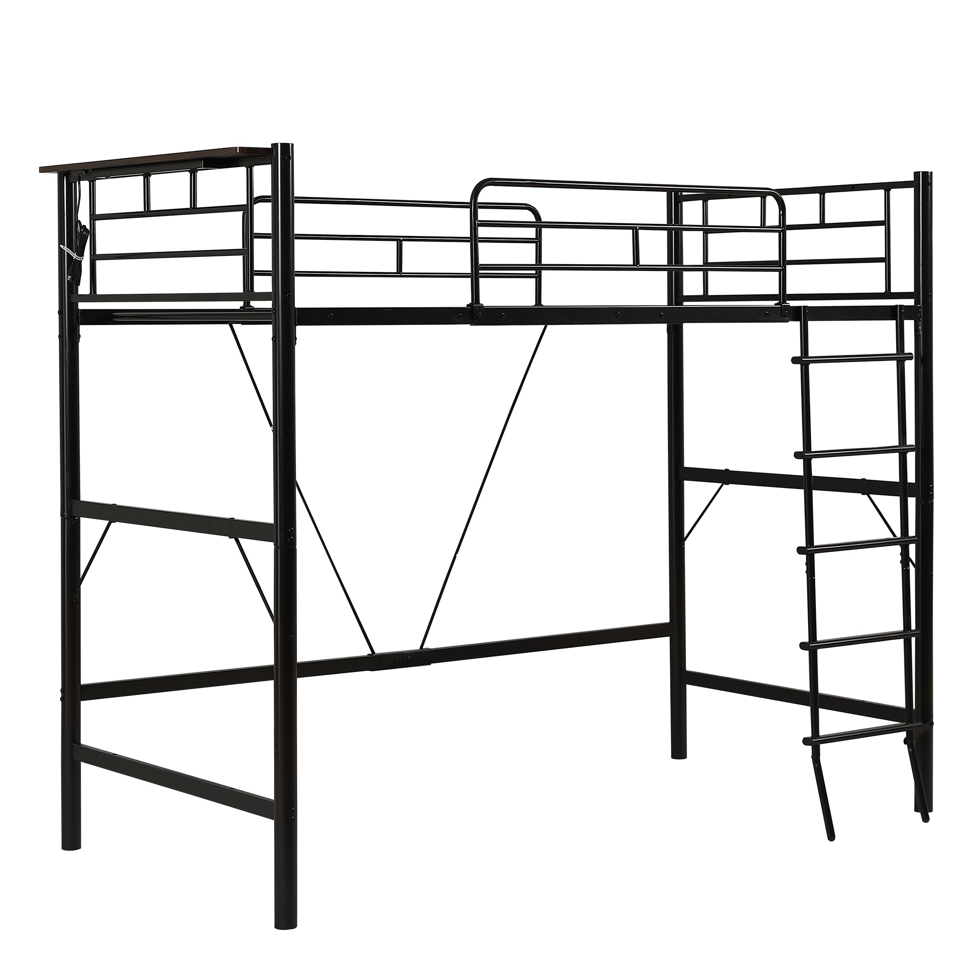 ロフトベッド パイプベッド シングル コンセント付き 宮 ロフト ベッド