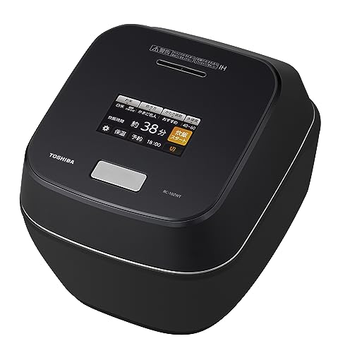 東芝 炊飯器 5.5合 真空圧力IH ジャー炊飯器 日本製 銘柄炊き分け 玄米コース付 大火力 RC-10ZWT(K) グランブラック ファミリー 二人暮らし 入学・入園 新社会人