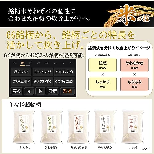 東芝 炊飯器 5.5合 真空圧力IH ジャー炊飯器 日本製 銘柄炊き分け 玄米コース付 大火力 RC-10ZWT(K) グランブラック ファミリー 二人暮らし 入学・入園 新社会人