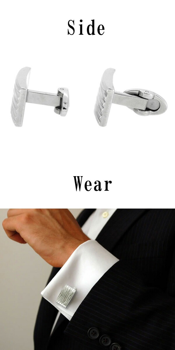 ザニポロタルツィーニ 波模様 サージカルステンレス カフスボタン カフス カフリンクス 銀釦 銀釦