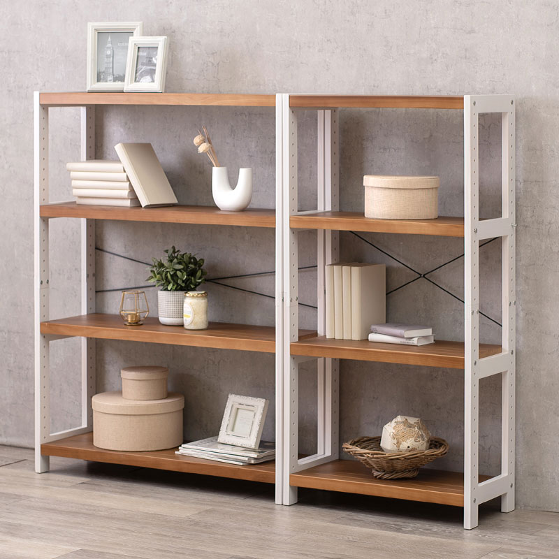 ラック 棚 4段 幅60cm 奥行き30cm 高さ120cm 木製 収納 かわいい シンプル おしゃれ オープンラック キッチンラック ナチュラル ホワイト 白 ブラウン【Natura】ナチュラ