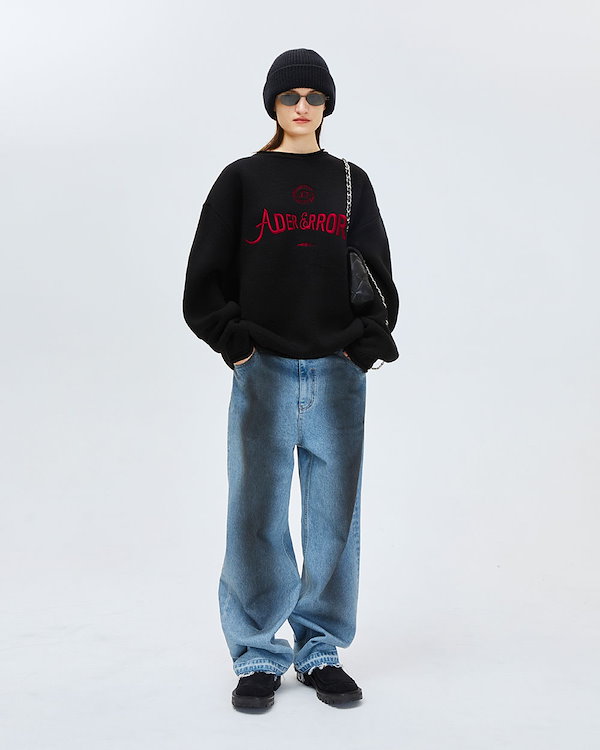 正規品・送料込み◆ADERERROR◆Verif logo knit ☆韓国の人気☆【Ader Error】☆Verif logo kni.t☆ニット