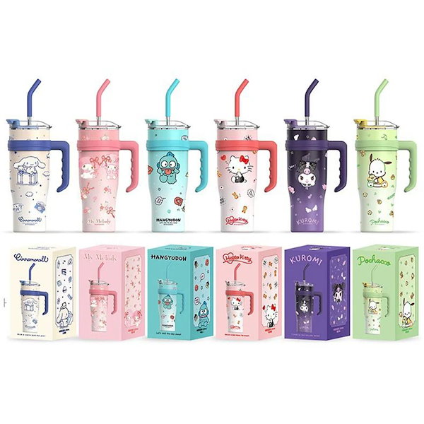 Qoo10] サンリオ 1200ml 超大容量 保冷保温 蓋水筒