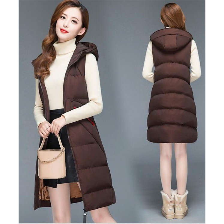 中綿ベスト レディース フード付き ダウンベスト ロング丈 ロングコート ダウンコート 秋 冬 アウ