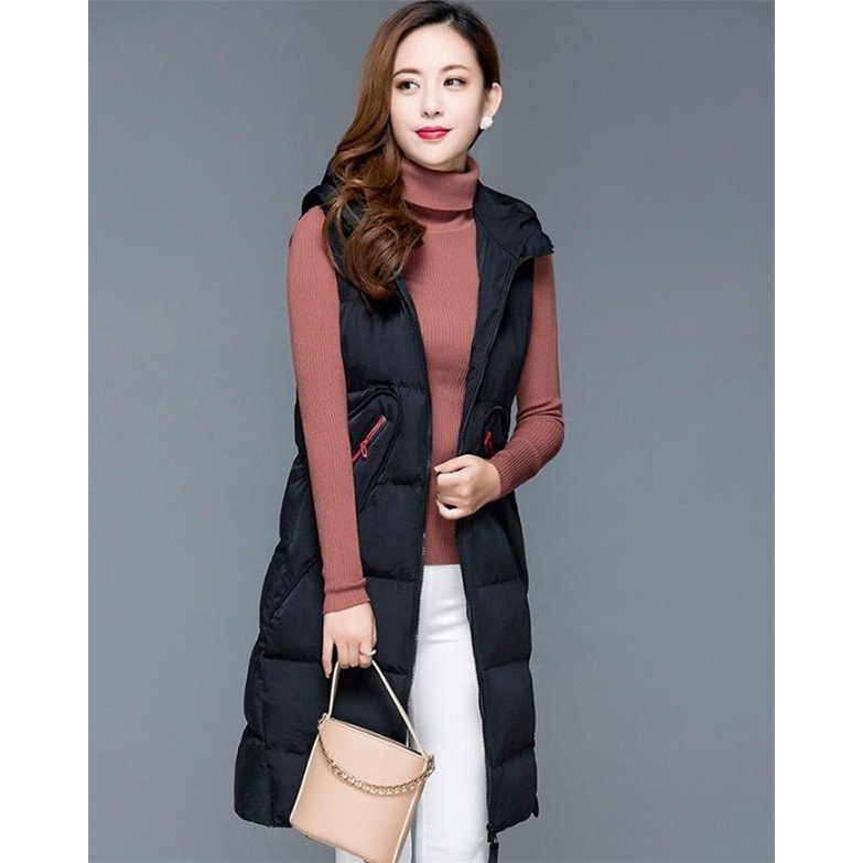 中綿ベスト レディース フード付き ダウンベスト ロング丈 ロングコート ダウンコート 秋 冬 アウ