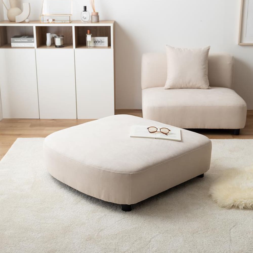 オットマン ソファ 1人掛け フロア オットマン ロー ファブリック 大人かわいい 低め 1P 一人用 クッション付き 単品 オットマン ソファ 1人掛け フロア オットマン ロー ファブリック 大人かわいい 低め 1P 一人用 クッション付き 単品