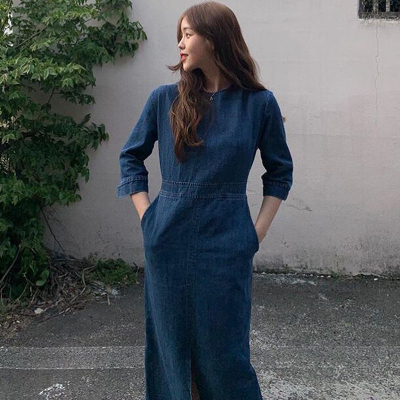 ワンピース デニムワンピース ミモレ ミモレ丈 ロング ロング丈 袖あり 長袖 Uネック ラウンドネック ウエストマーク スリット ハイウエスト デニム ブルーデニム かわいい 大人可愛い きれいめ ワンピース デニムワンピース ミモレ ミモレ丈 ロング ロング丈 袖あり 長袖 Uネック ラウンドネック ウエストマーク スリット ハイウエスト デニム ブルーデニム かわいい 大人可愛い きれいめ