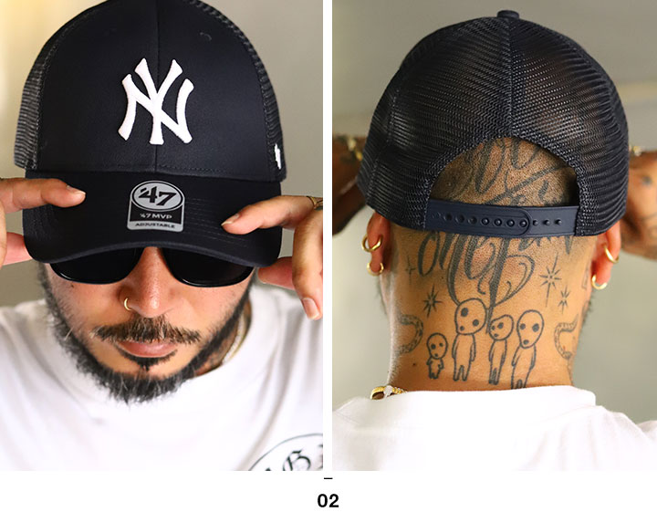7 キャップ ニューヨークヤンキース メッシュキャップ メンズ レディース 春夏秋冬用 黒 紺 大きいサイズ MLB NY ロゴ 47brand フォーティセブン
