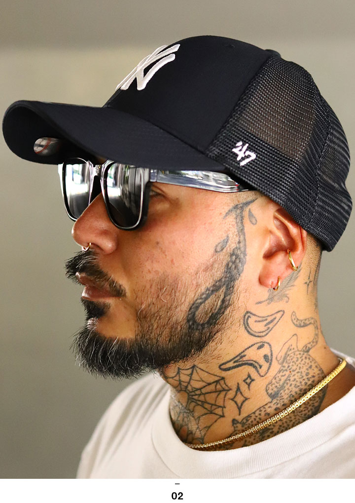 7 キャップ ニューヨークヤンキース メッシュキャップ メンズ レディース 春夏秋冬用 黒 紺 大きいサイズ MLB NY ロゴ 47brand フォーティセブン