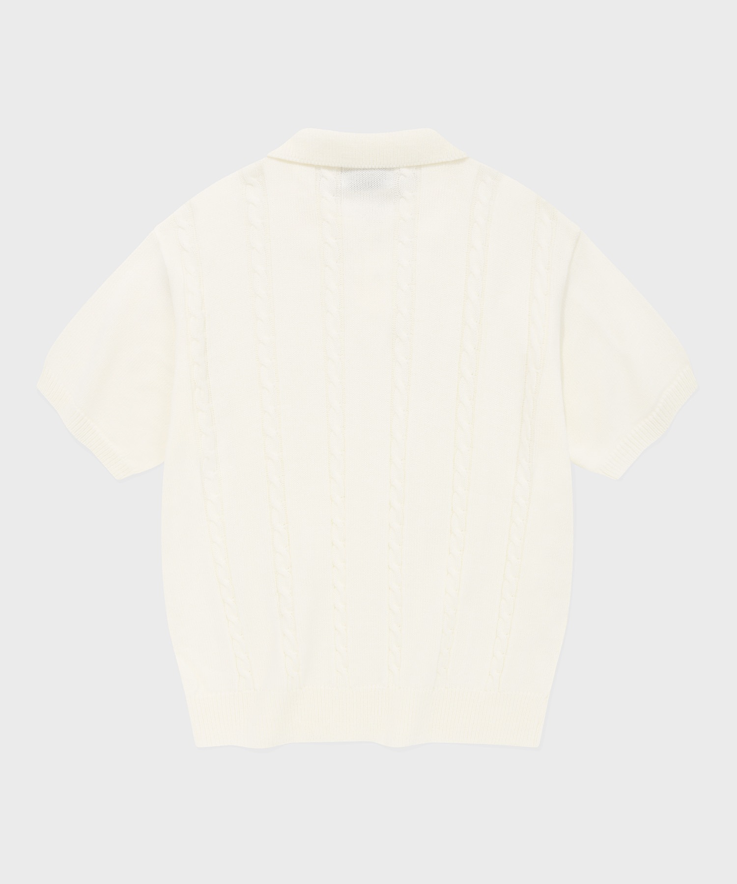 SP cable collar short sleeve knit - ivory SP cable collar short sleeve knit - ivory