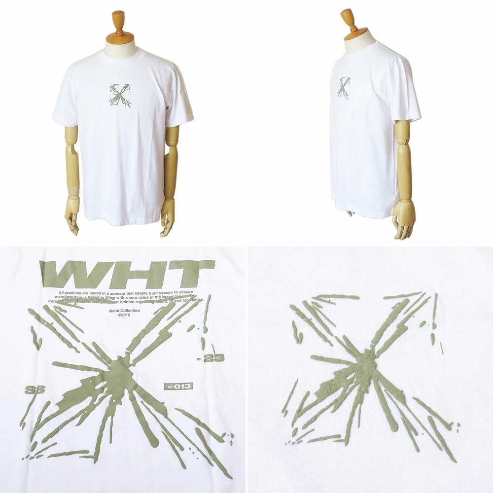 Tシャツ 半袖 メンズ OMAA027S23JER005 トップス スプラッシュ アロー ロゴ Tシャツ 半袖 メンズ OMAA027S23JER005 トップス スプラッシュ アロー ロゴ