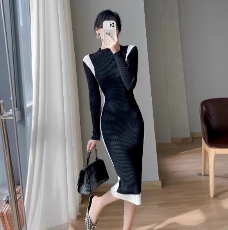 ワンピース モテアイテム エレガント セクシー ミモレ 長袖 ハイネック スリム タイト 細身 マーメイド リブ ニット ベルト ウエストマーク ハイウエスト 伸縮性 バイカラー きれいめ シンプル ワンピース モテアイテム エレガント セクシー ミモレ 長袖 ハイネック スリム タイト 細身 マーメイド リブ ニット ベルト ウエストマーク ハイウエスト 伸縮性 バイカラー きれいめ シンプル